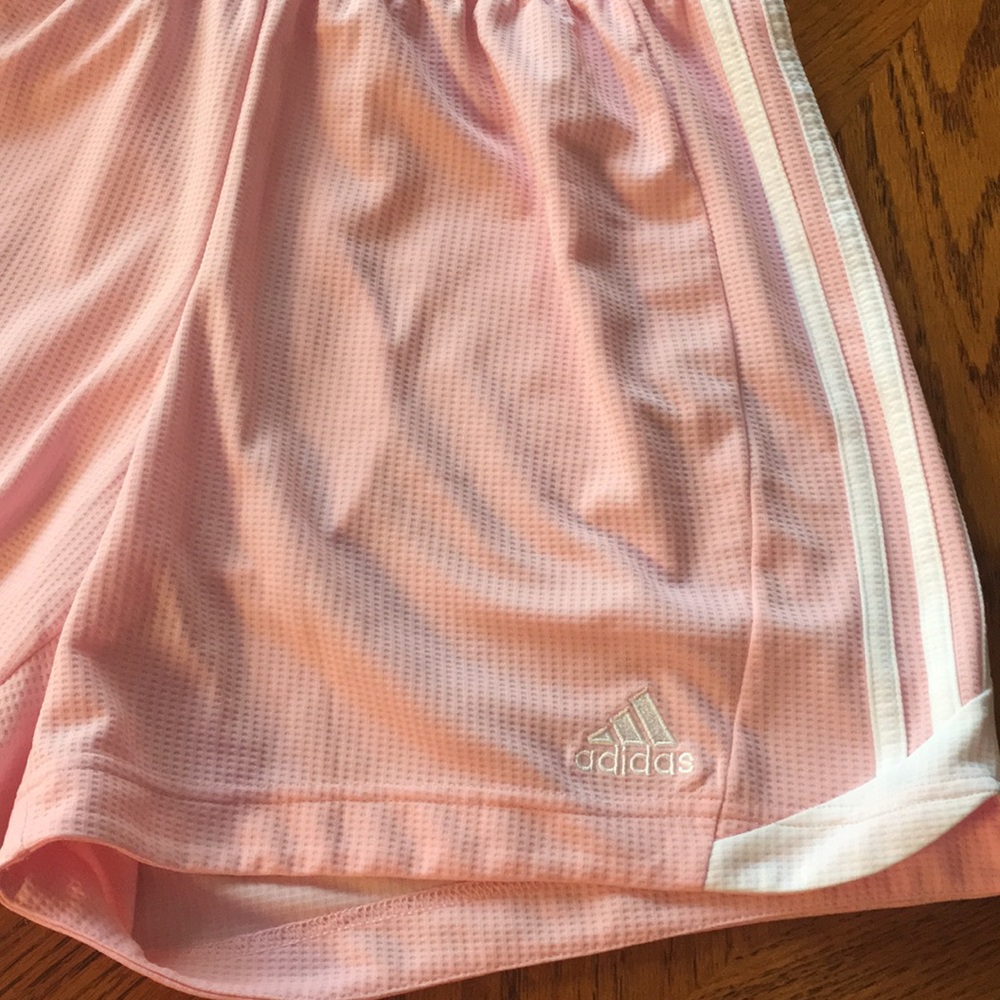 Pink Adidas running shorts